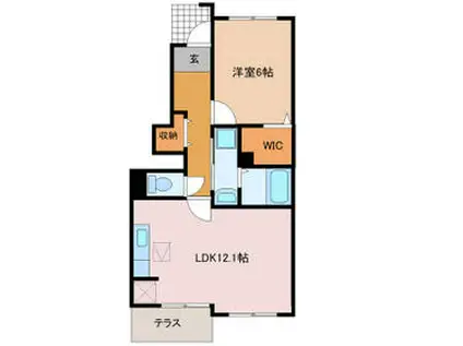 レジデンスみどりヶ丘Ⅱ(1LDK/1階)の間取り写真