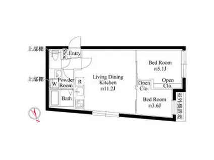 CASA PIAZZA 中野松が丘(2LDK/4階)の間取り写真