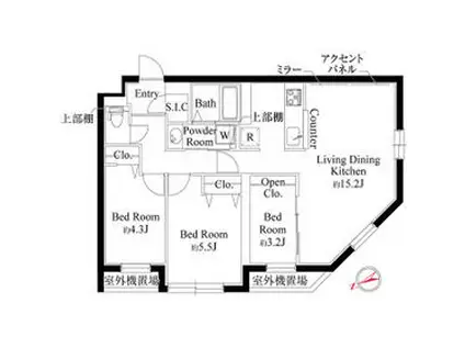 CASA PIAZZA 中野松が丘(3LDK/1階)の間取り写真