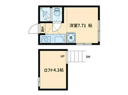 アスティー藤ヶ丘(ワンルーム/2階)の間取り写真