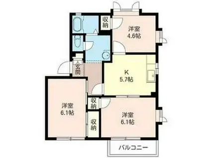 フレグランス東山C(3DK/2階)の間取り写真