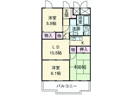 ベルクレエ(3LDK/3階)の間取り写真
