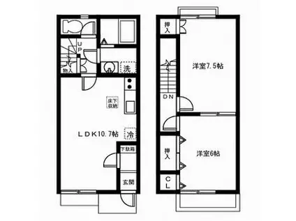 サニーハイツ　平田(2LDK)の間取り写真