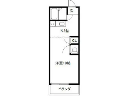 グリーンシャトー(1K/2階)の間取り写真