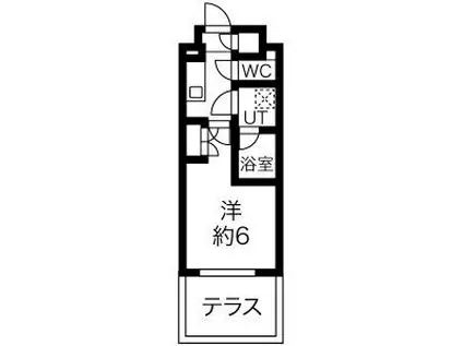 マテリア横浜ノース 2(1K/1階)の間取り写真