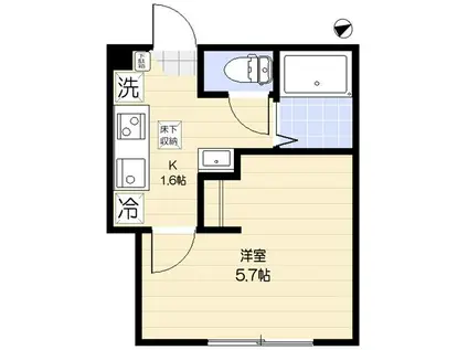 エクセラン本蓮沼Ⅰ(1K/1階)の間取り写真