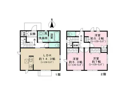 東武鉄道東上線 上板橋駅 徒歩7分 2階建 新築(3LDK)の間取り写真