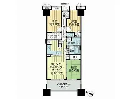 トキアス(3SLDK/13階)の間取り写真