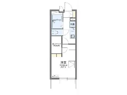 レオパレス小本本町(1K/1階)の間取り写真