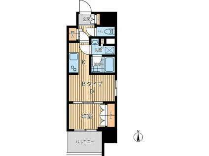 プライマル西蒲田(1DK/6階)の間取り写真