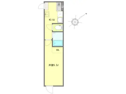 マーレ練馬高野台(1K/1階)の間取り写真