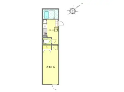 マーレ練馬高野台(1K/2階)の間取り写真