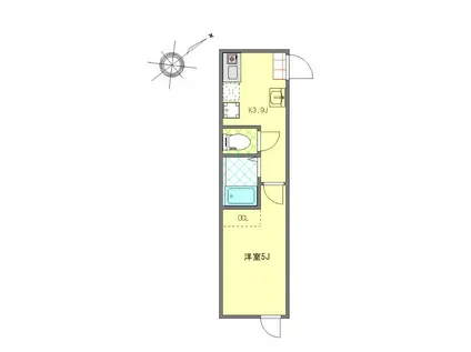 マーレ練馬高野台(1K/3階)の間取り写真