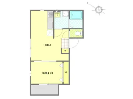 東久留米市東本町AP(1LDK/1階)の間取り写真