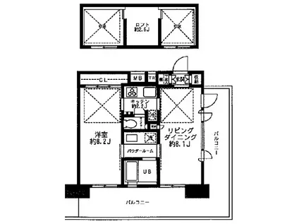 レジディア大森東(1LDK/10階)の間取り写真