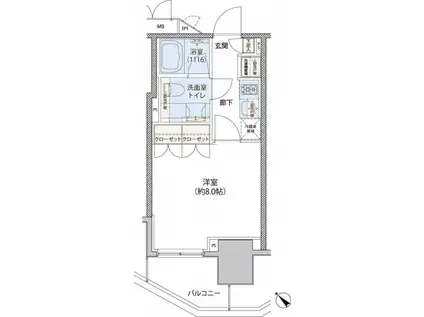 レジディア文京小石川2(1K/1階)の間取り写真