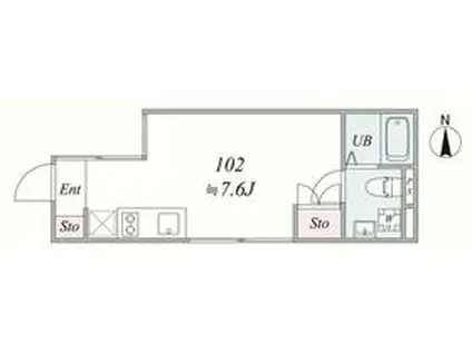 TRIAS305(1K/1階)の間取り写真