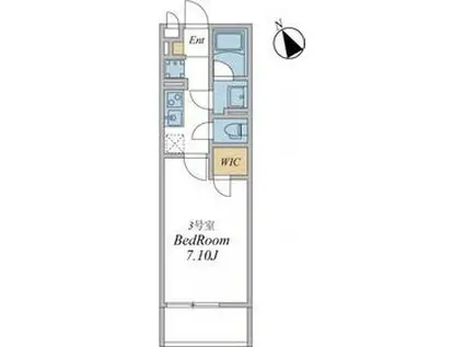 ウィンドテラス南八幡(1K/1階)の間取り写真