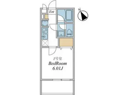 ウィンドテラス南八幡(1K/3階)の間取り写真