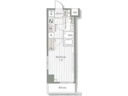 ドゥーエ大森(1K/2階)の間取り写真