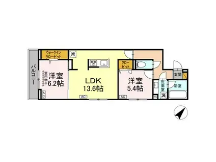 D-ROOM小久保(2LDK/2階)の間取り写真