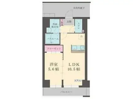 エイトバード東静岡(1LDK/6階)の間取り写真