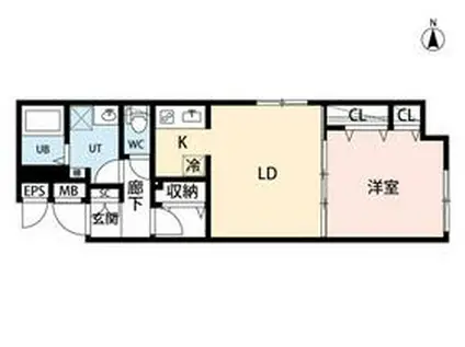 BRANCHE JIYUGAOKA(1LDK/3階)の間取り写真