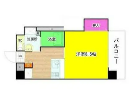 ハイツ三笠(ワンルーム/4階)の間取り写真