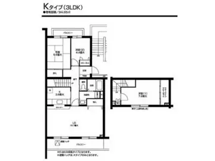オクトス市ヶ尾(3LDK/3階)の間取り写真