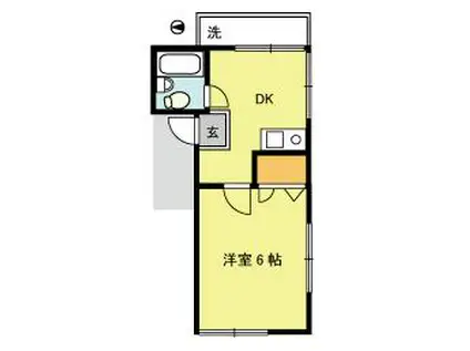 ヴェルディ(1DK/2階)の間取り写真