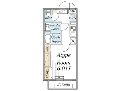 リブリ・葛飾区西亀有二丁目(1K/3階)の間取り写真