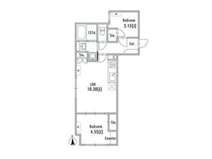 GRAN PASEO大森Ⅱ(2LDK/4階)の間取り写真