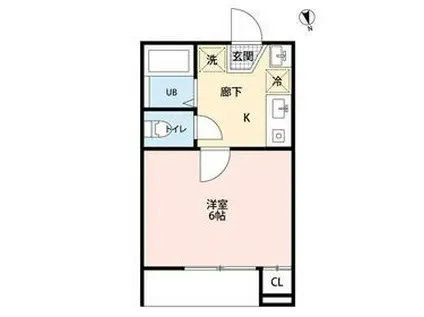 BLUETERRACE松戸(1K/2階)の間取り写真