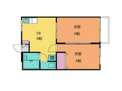 アーバンハイム(2DK/1階)の間取り写真