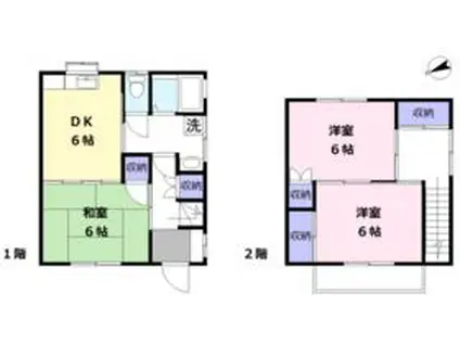 ハウス・ド・ハウスＡ棟(3DK)の間取り写真