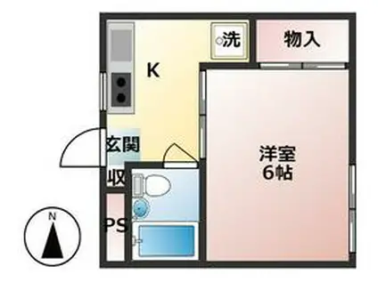 ミキハウス(1K/1階)の間取り写真