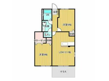 J&T Ⅲ(2LDK/1階)の間取り写真