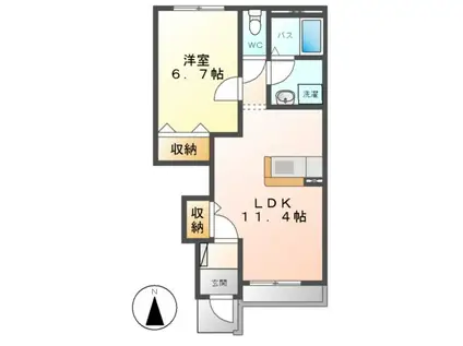 ハレクラニⅢ(1LDK/1階)の間取り写真