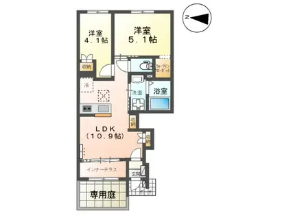 レサンス八街(2LDK/1階)の間取り写真