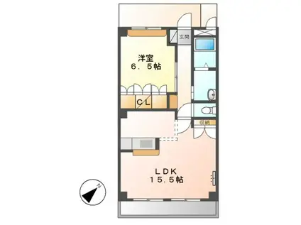 グランディール(1LDK/3階)の間取り写真