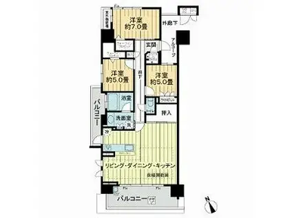 ライオンズプレイズ鳴海タワー(3LDK/18階)の間取り写真