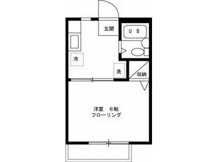 エターナルスクエア(1K/2階)の間取り写真