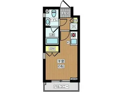 ウィン・マックス国立(1K/2階)の間取り写真