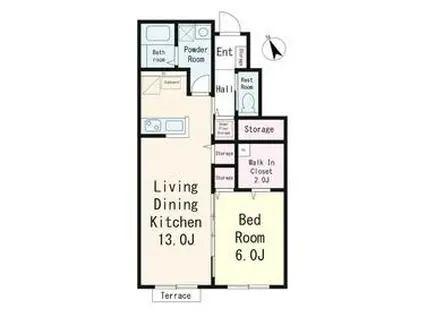 リアン メゾン 市川(1LDK/1階)の間取り写真