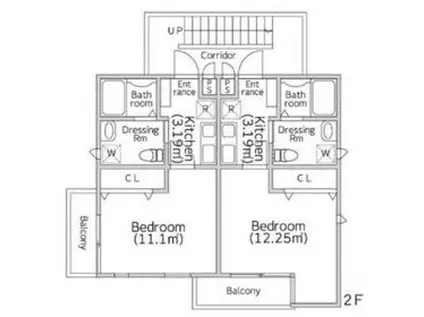 フラガリア-E(1K/3階)の間取り写真