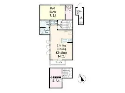 リアン メゾン 市川(1LDK/2階)の間取り写真