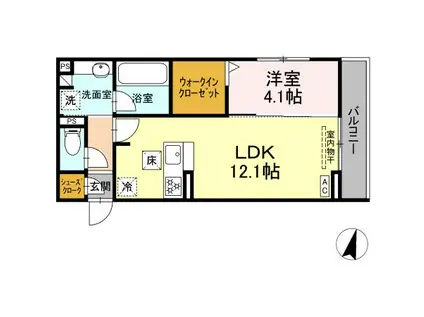 サン グレイス(1LDK/1階)の間取り写真