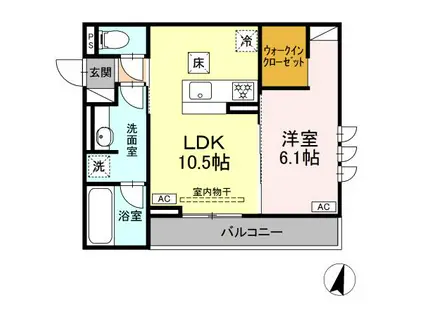 サン グレイス(1LDK/1階)の間取り写真
