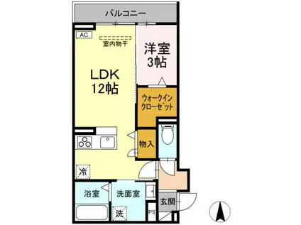 ソル・クラ—ト(1LDK/2階)の間取り写真