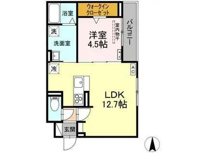 ソル・クラ—ト(1LDK/3階)の間取り写真